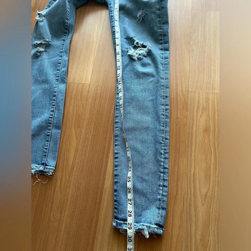 AGOLDE Sophie High Rise Medium Light Wash Distressed Skinny Jeans